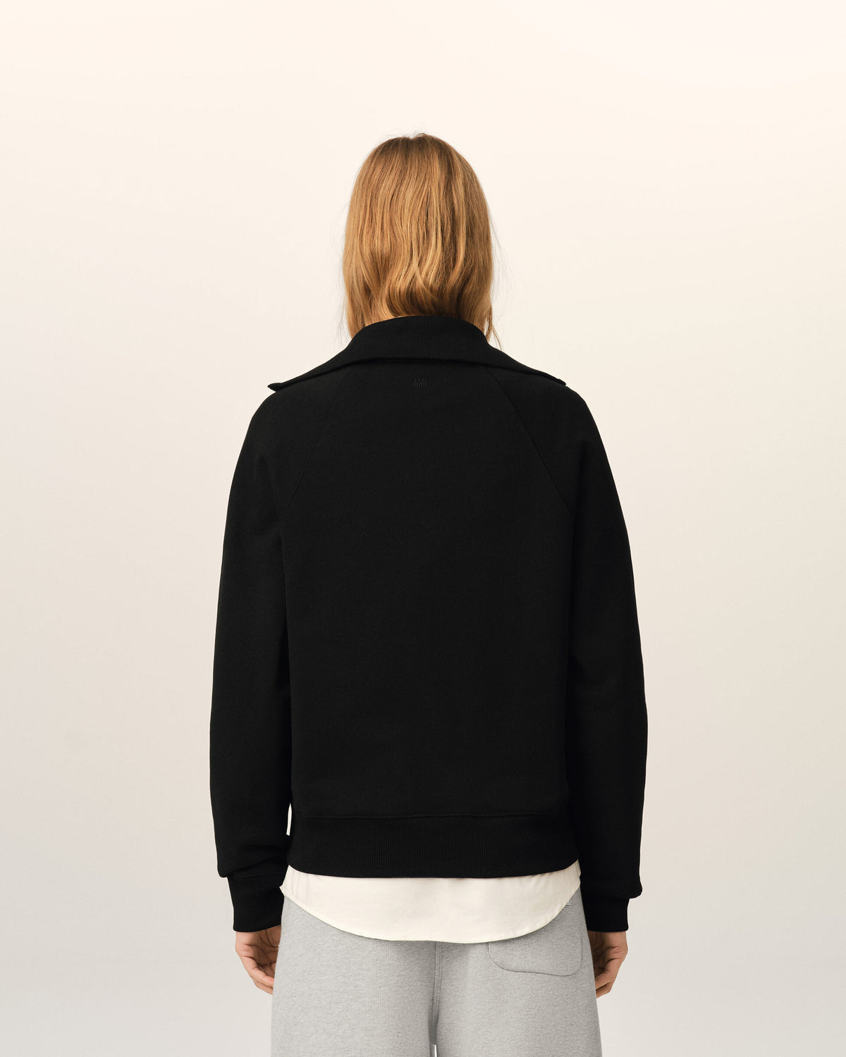 Sudadera con cremallera de algodón negra Ami de Cœur en relieve - 11