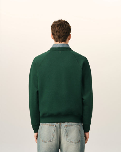 Green cotton "Don't forget to love" sweatshirt - Man - 5 - AMI Paris - Ami Paris