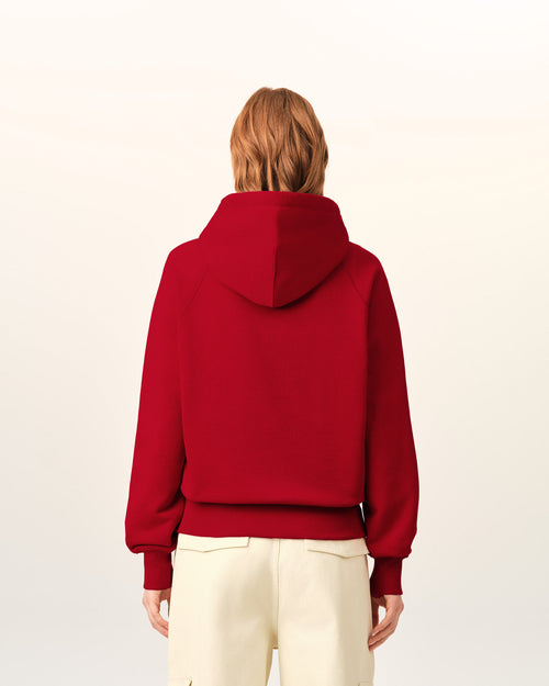 Red cotton hoodie with Ami Paris embroidery - Woman - 12 - AMI Paris - Ami Paris