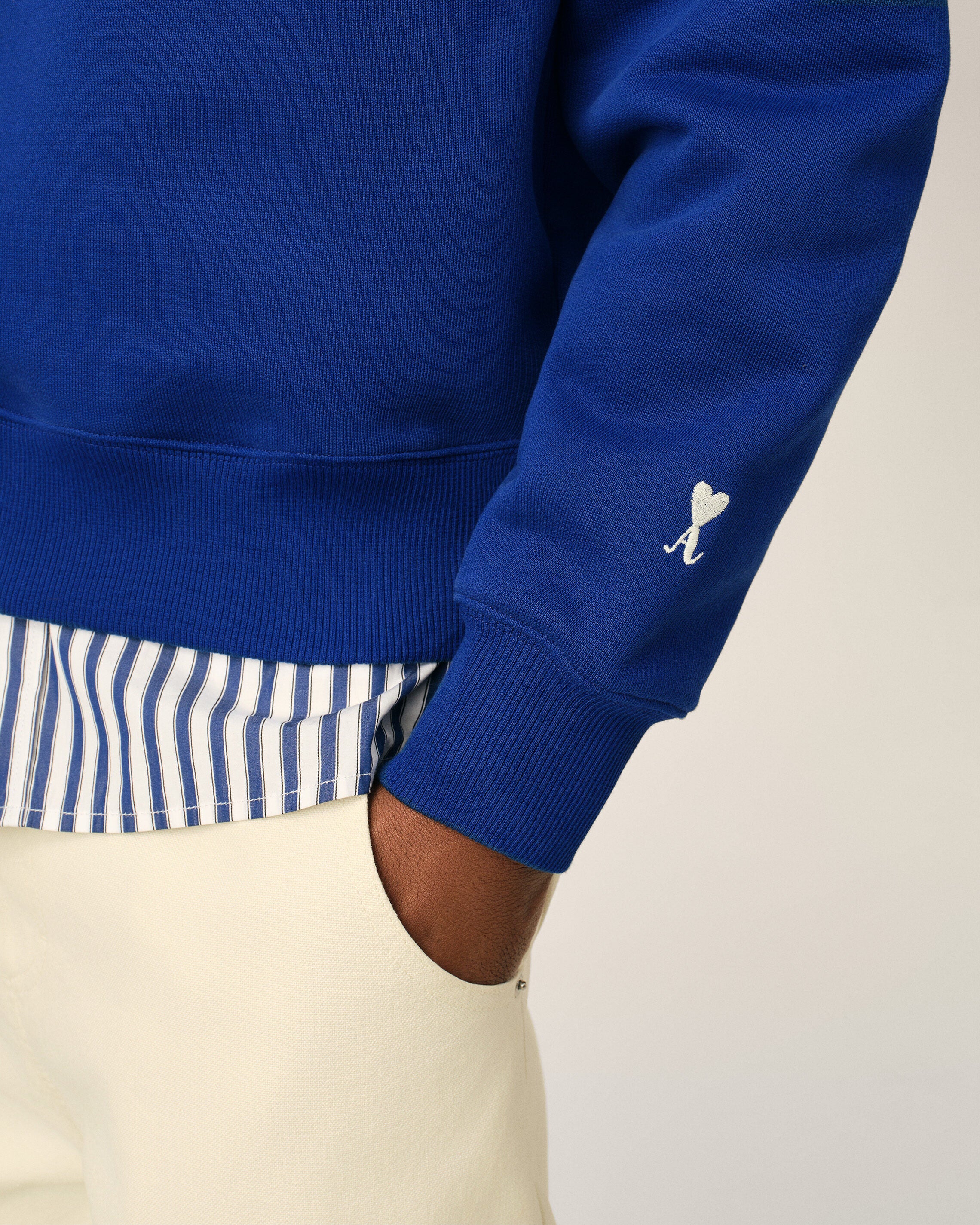 Sweatshirt zippé bleu en coton "Thank you for being a friend" - 4