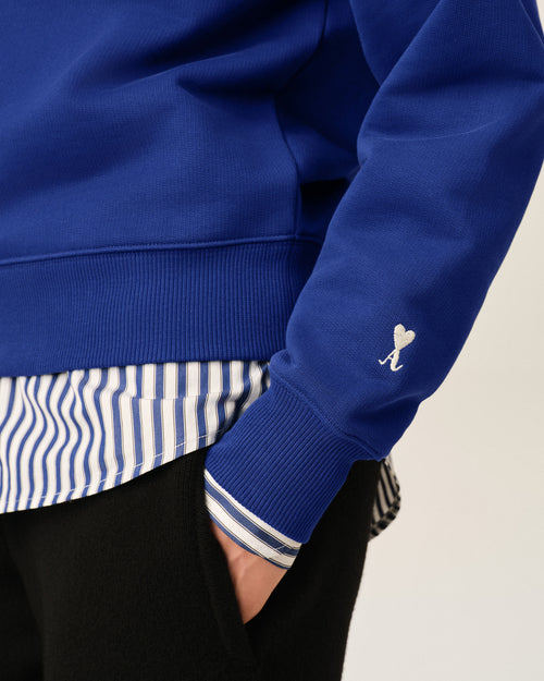 Sweatshirt zippé bleu en coton "Thank you for being a friend" - Femme - 10 - AMI Paris - Ami Paris