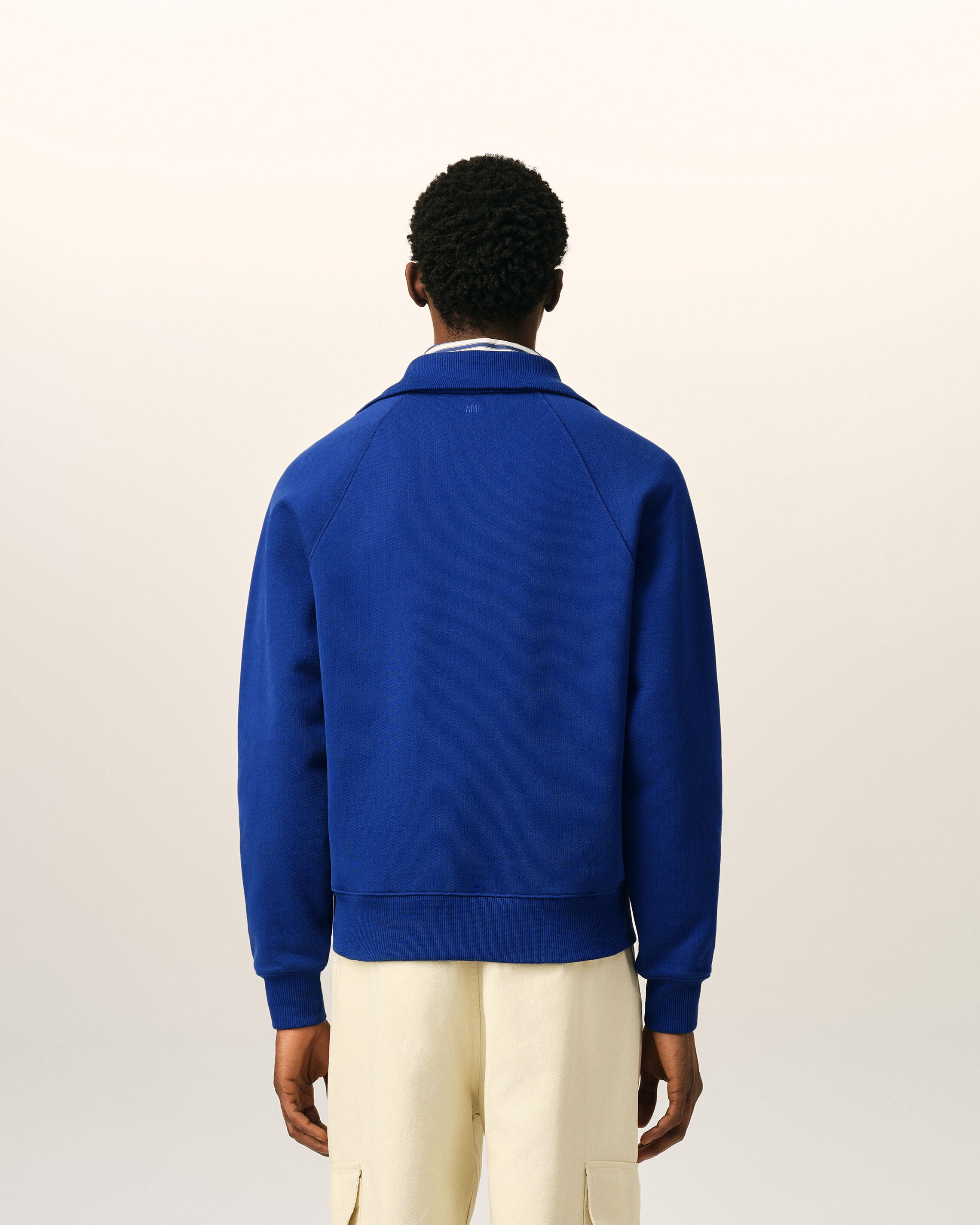 Sweatshirt zippé bleu en coton "Thank you for being a friend" - 5