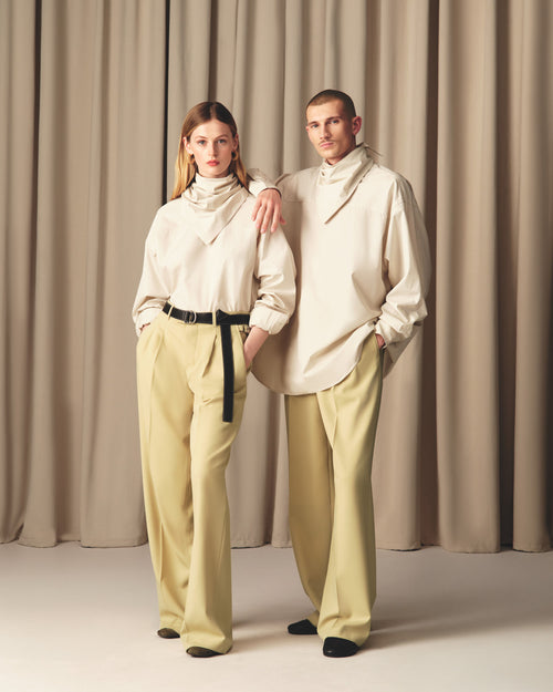 White Cotton Long Sleeves Bandana Blouse - 17 - Ami Paris