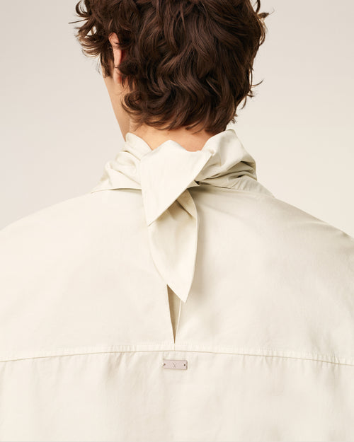 White Cotton Long Sleeves Bandana Blouse - 4 - Ami Paris