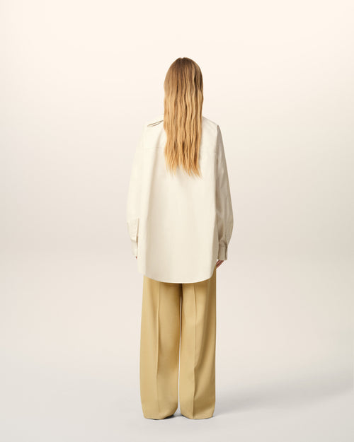 White Cotton Long Sleeves Bandana Blouse - 13 - Ami Paris