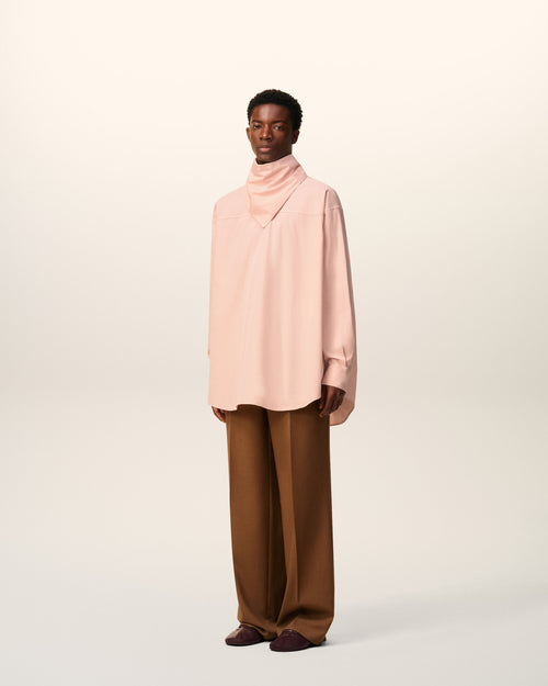 Pink Cotton Long Sleeves Bandana Blouse - 6 - Ami Paris