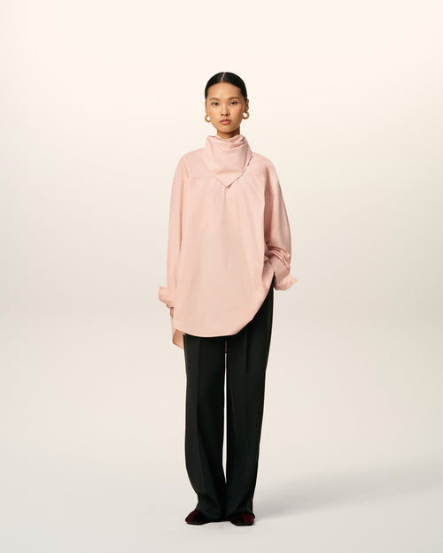                             Pink Cotton Long Sleeves Bandana Blouse - 3                         - Ami Paris