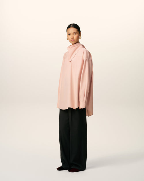 Pink Cotton Long Sleeves Bandana Blouse - 13 - Ami Paris