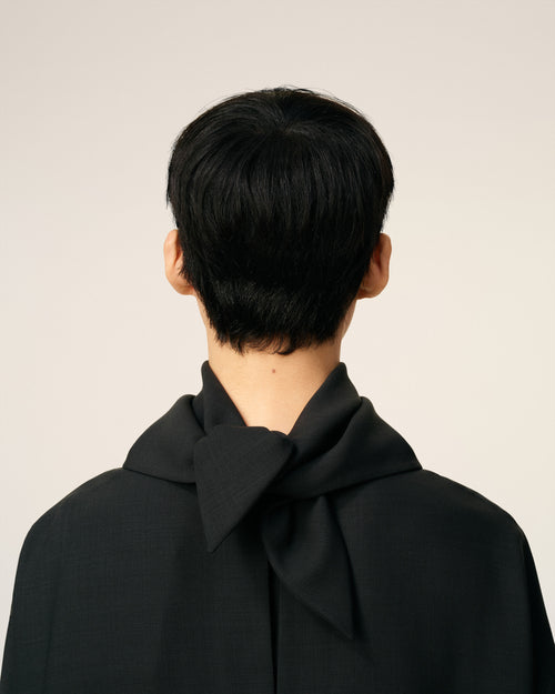 Black Wool Long Sleeves Bandana Blouse - 4 - Ami Paris