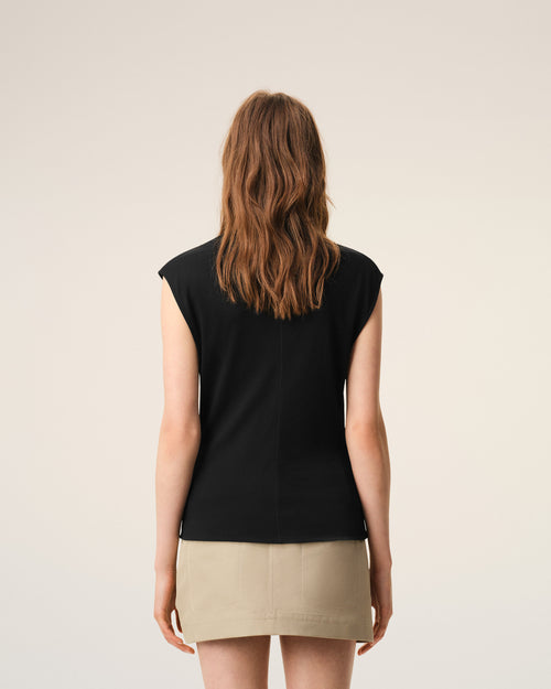 Black Jersey Sleeveless Fitted Top - Woman - 12 - AMI Paris - Ami Paris