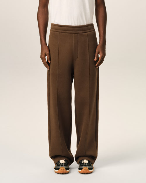 Brown cotton track pants with embossed Ami de Coeur - Man - 3 - AMI Paris - Ami Paris