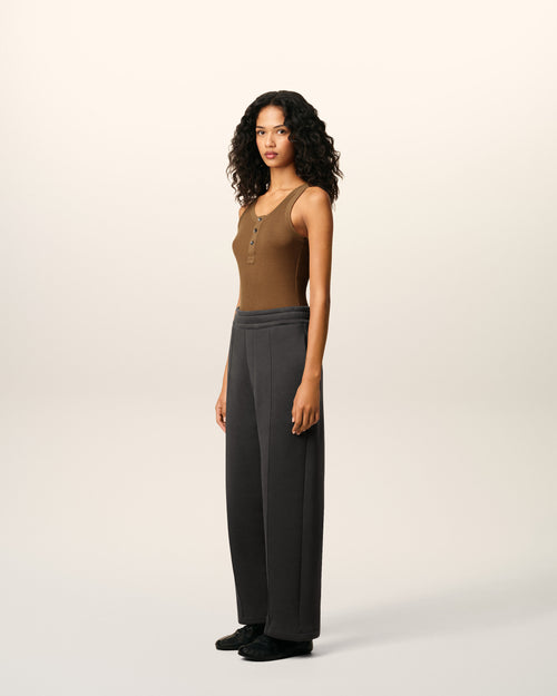 Ami De Coeur Flare-Fit-Jogginghose aus schwarzer Baumwolle - 12 - Ami Paris