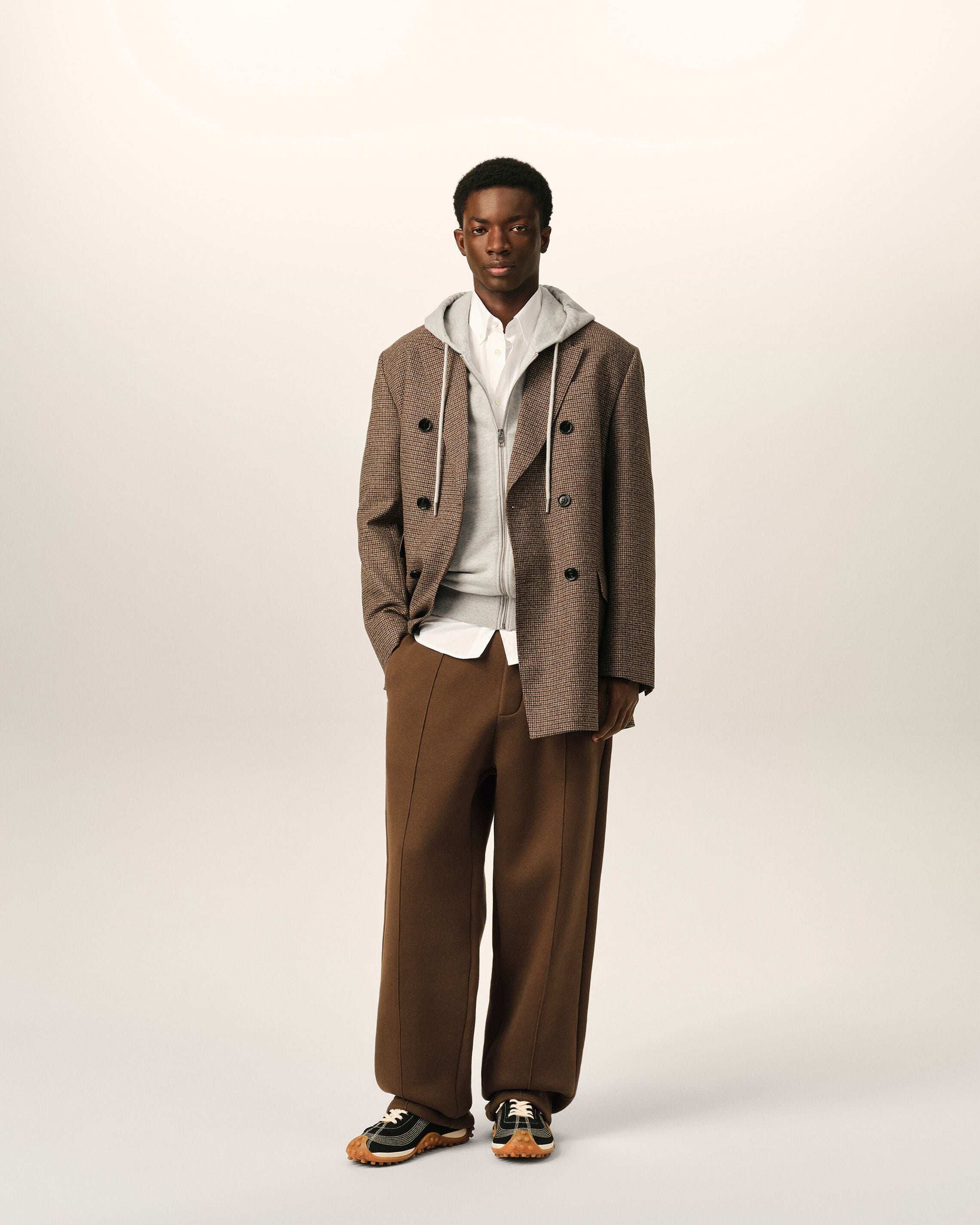 Brown cotton track pants with embossed Ami de Coeur - 2