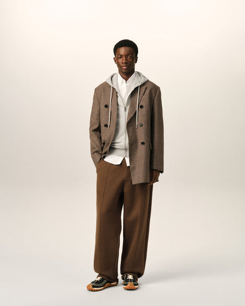 Brown cotton track pants with embossed Ami de Coeur - Man - 2 - AMI Paris - Ami Paris