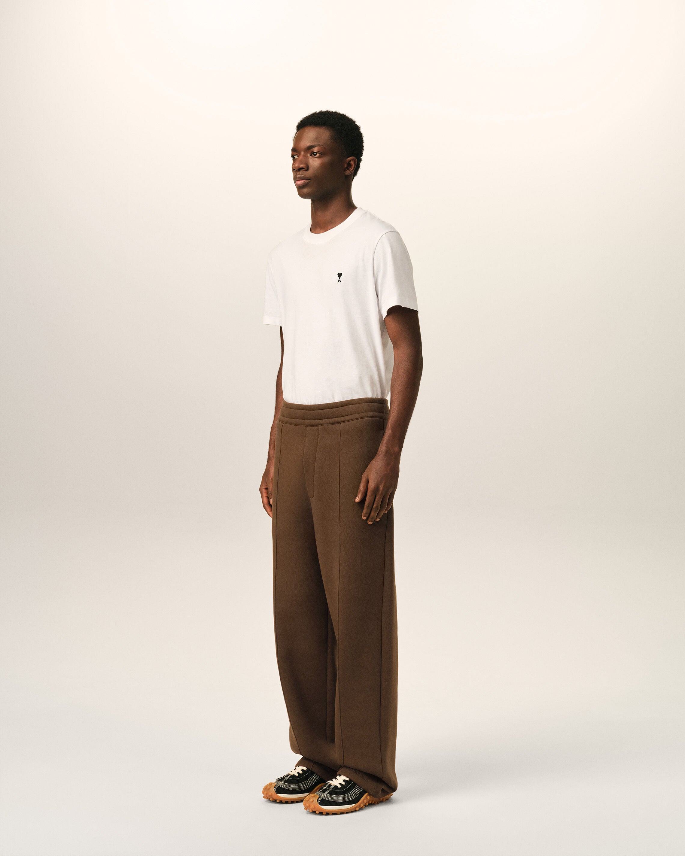 Brown cotton track pants with embossed Ami de Coeur - 6