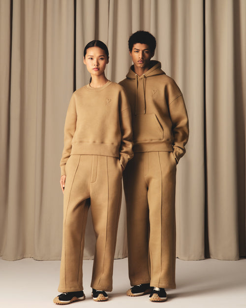 Ami De Coeur Flare-Fit-Jogginghose aus brauner Baumwolle - 13 - Ami Paris