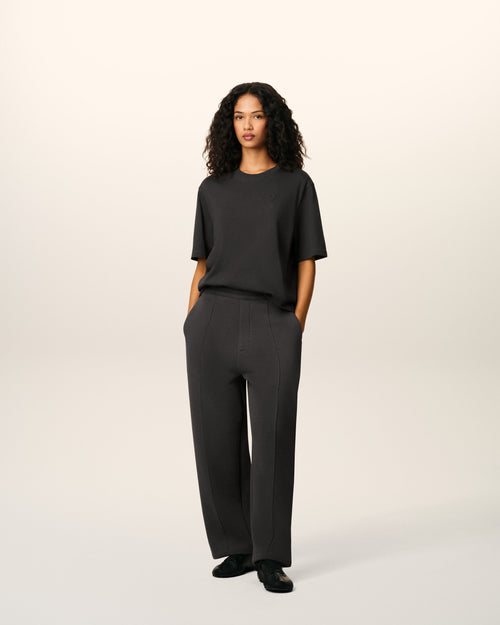                             Black Cotton Flare Ami De Cœur Jogging - 3                         - Ami Paris