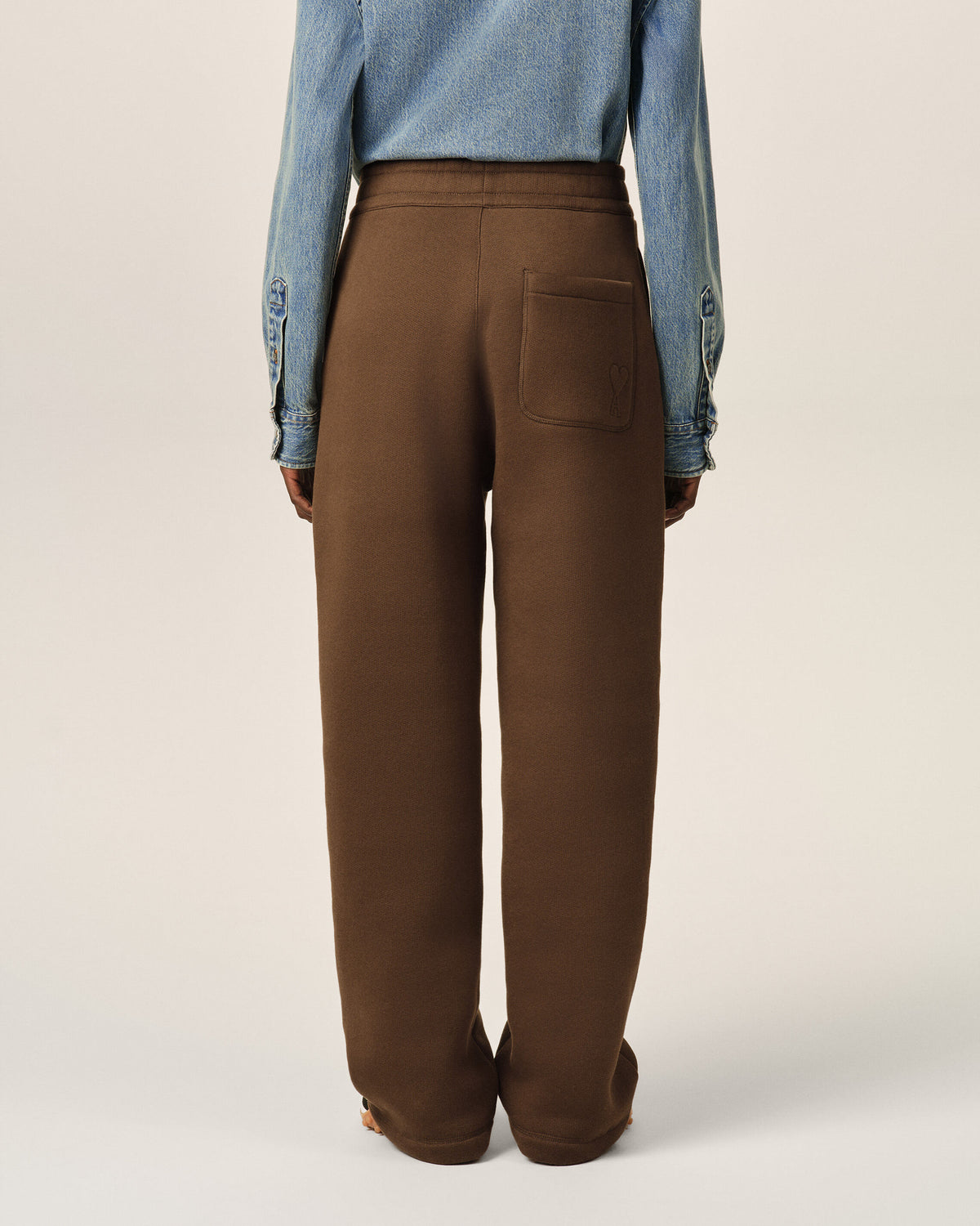 Brown cotton track pants with embossed Ami de Coeur - 10