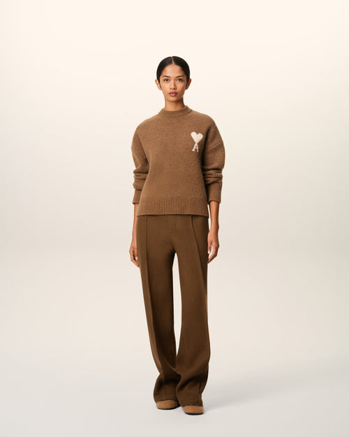                             Brown Wool Elasticated Trousers - 3                         - Ami Paris