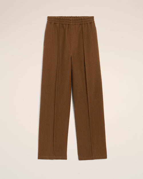 Brown Wool Elasticated Trousers - 4 - Ami Paris