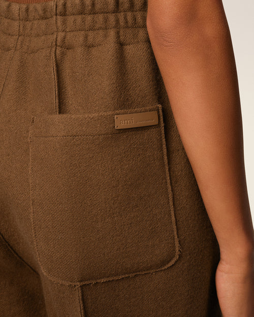 Elastische Hose aus brauner Wolle - 11 - Ami Paris