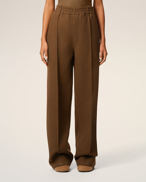 Elastische Hose aus brauner Wolle - 9 - Ami Paris