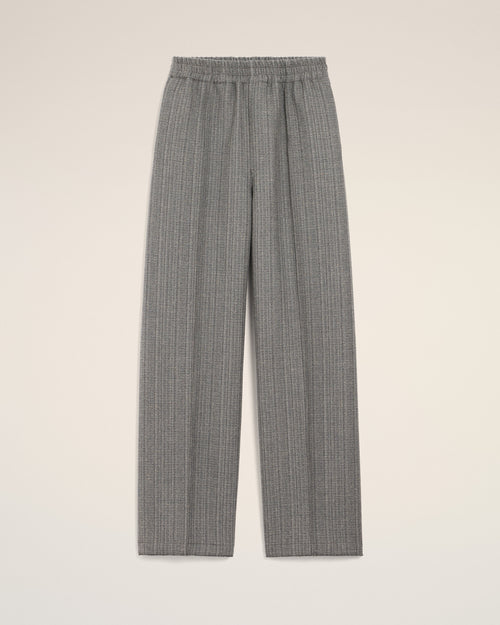 Grey Wool Herringbone Elasticated Trousers - 4 - Ami Paris