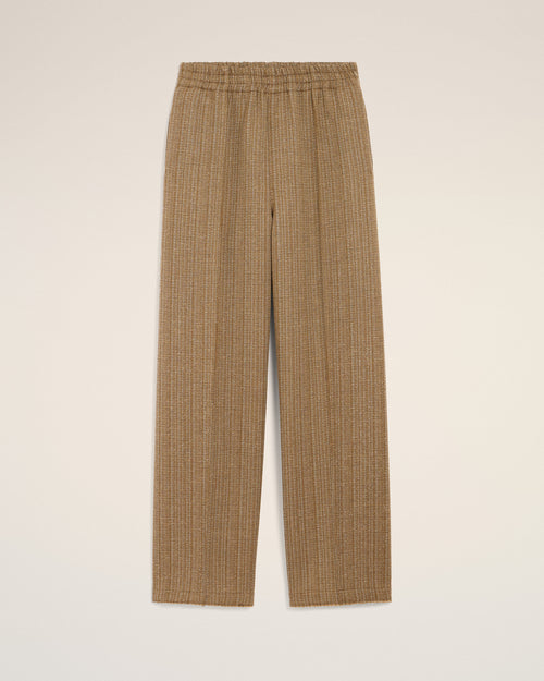 Brown Wool Herringbone Elasticated Trousers - 4 - Ami Paris