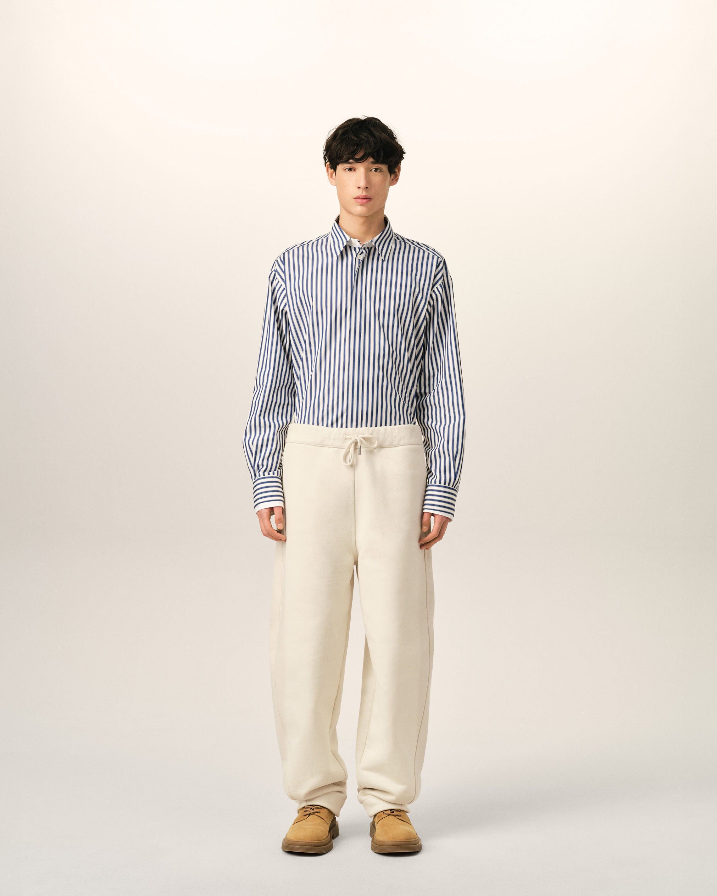 White cotton track pants with heritage Ami Paris label - 2