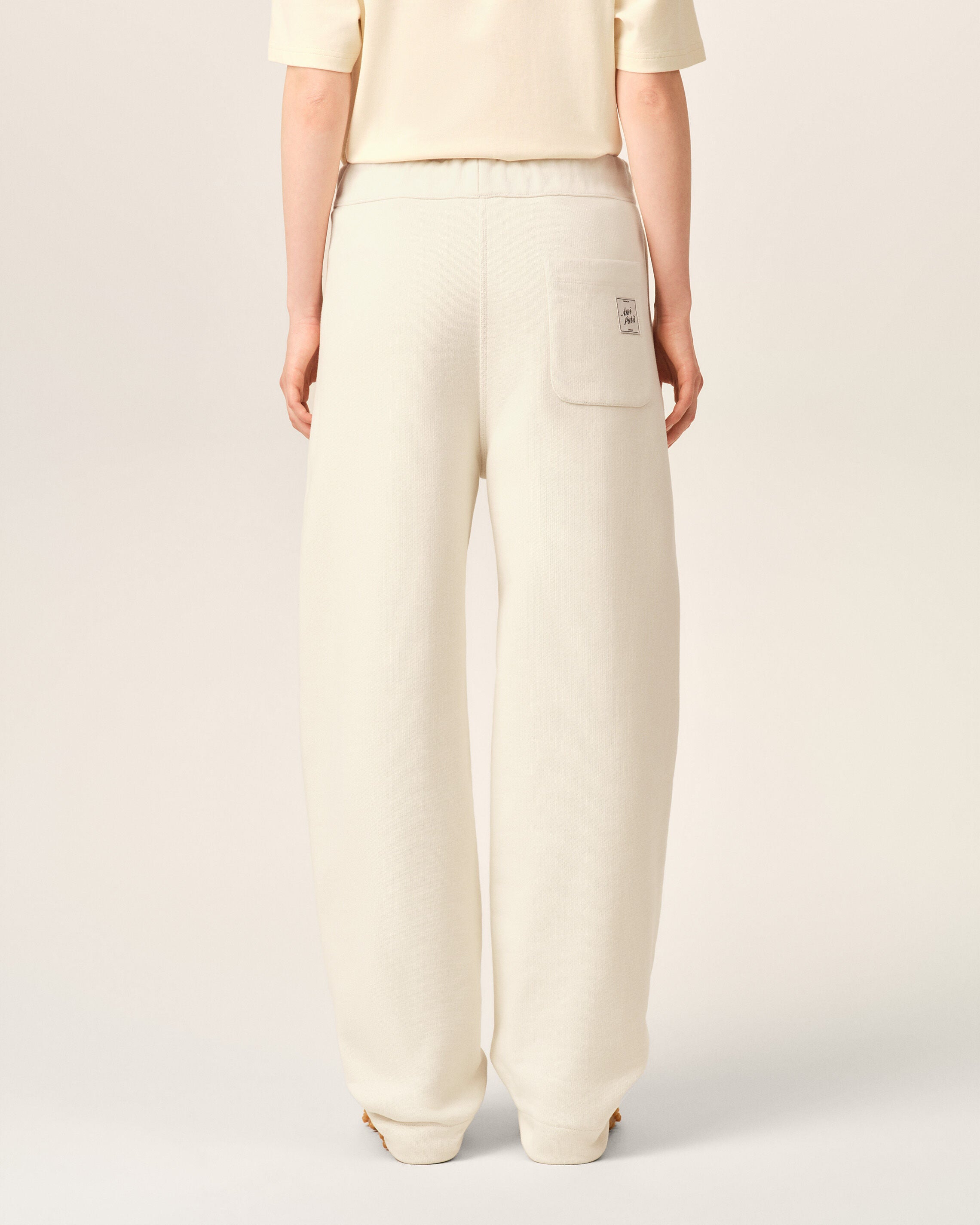 White cotton track pants with heritage Ami Paris label - 10