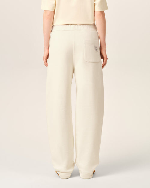 White cotton track pants with heritage Ami Paris label - Woman - 10 - AMI Paris - Ami Paris