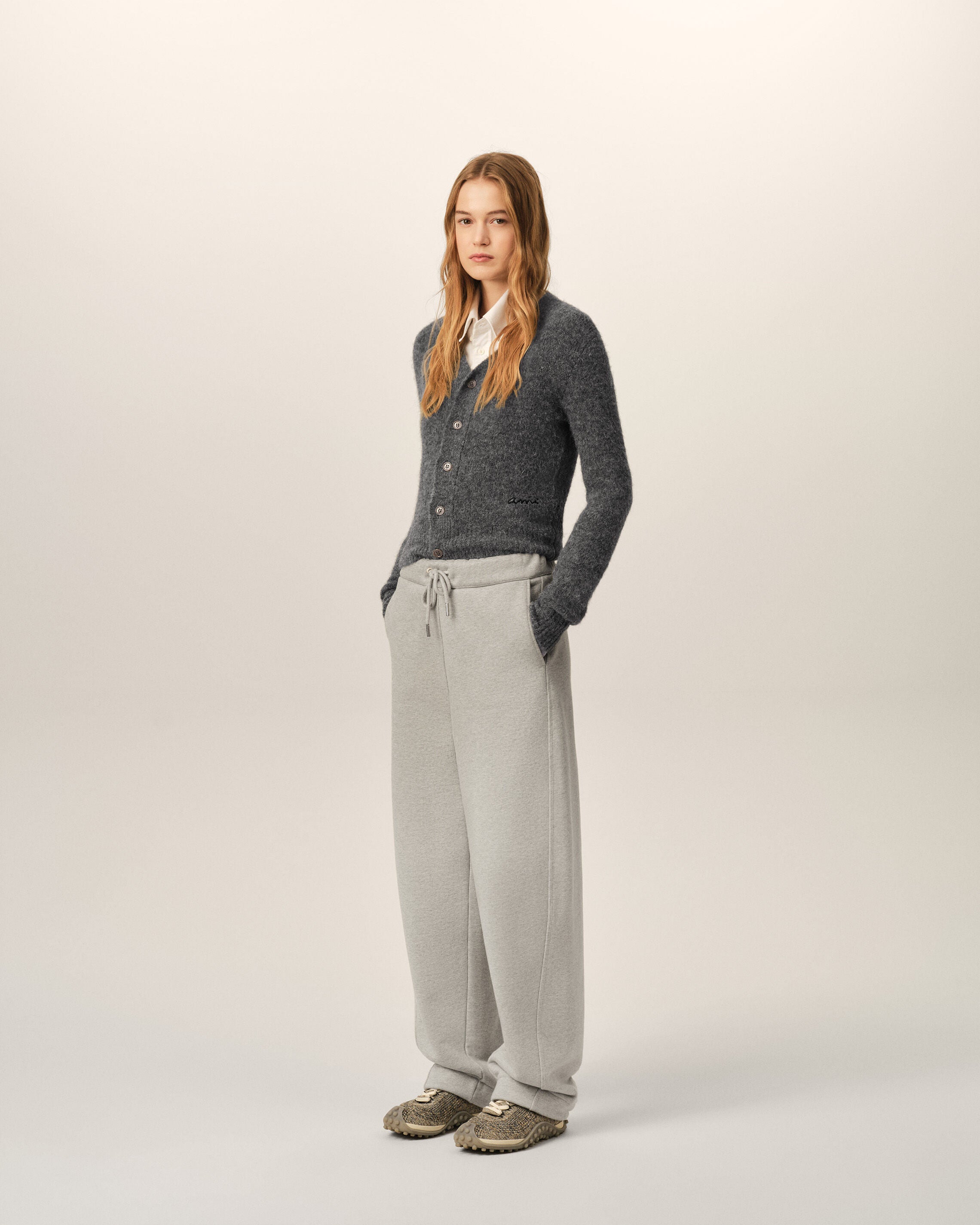 Grey cotton track pants with heritage Ami Paris label - 13