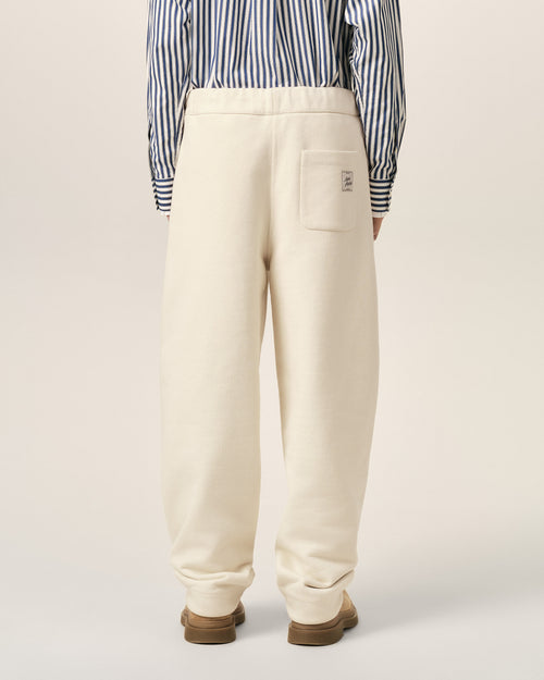 White cotton track pants with heritage Ami Paris label - Man - 4 - AMI Paris - Ami Paris