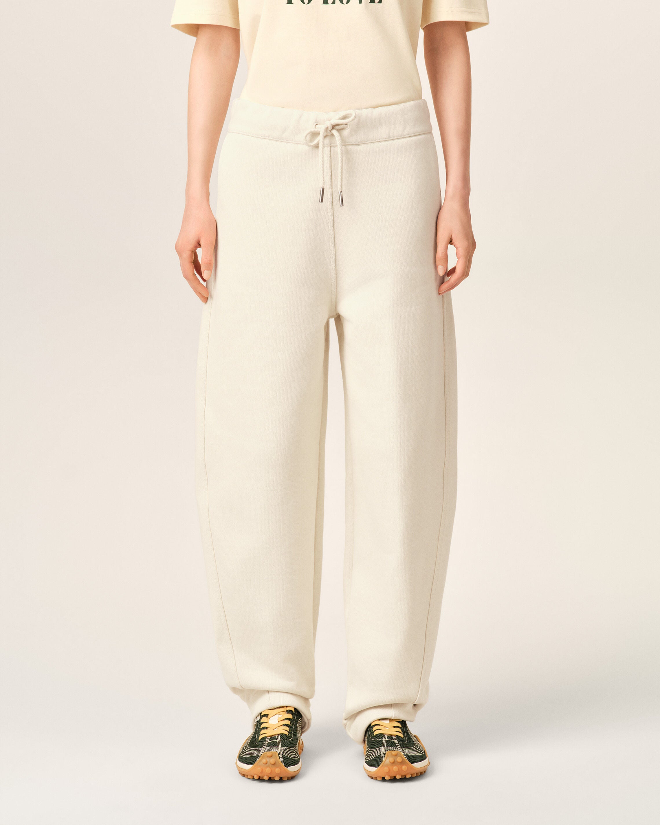 White cotton track pants with heritage Ami Paris label - 9