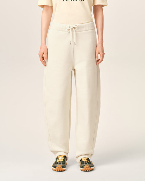 White cotton track pants with heritage Ami Paris label - Woman - 9 - AMI Paris - Ami Paris