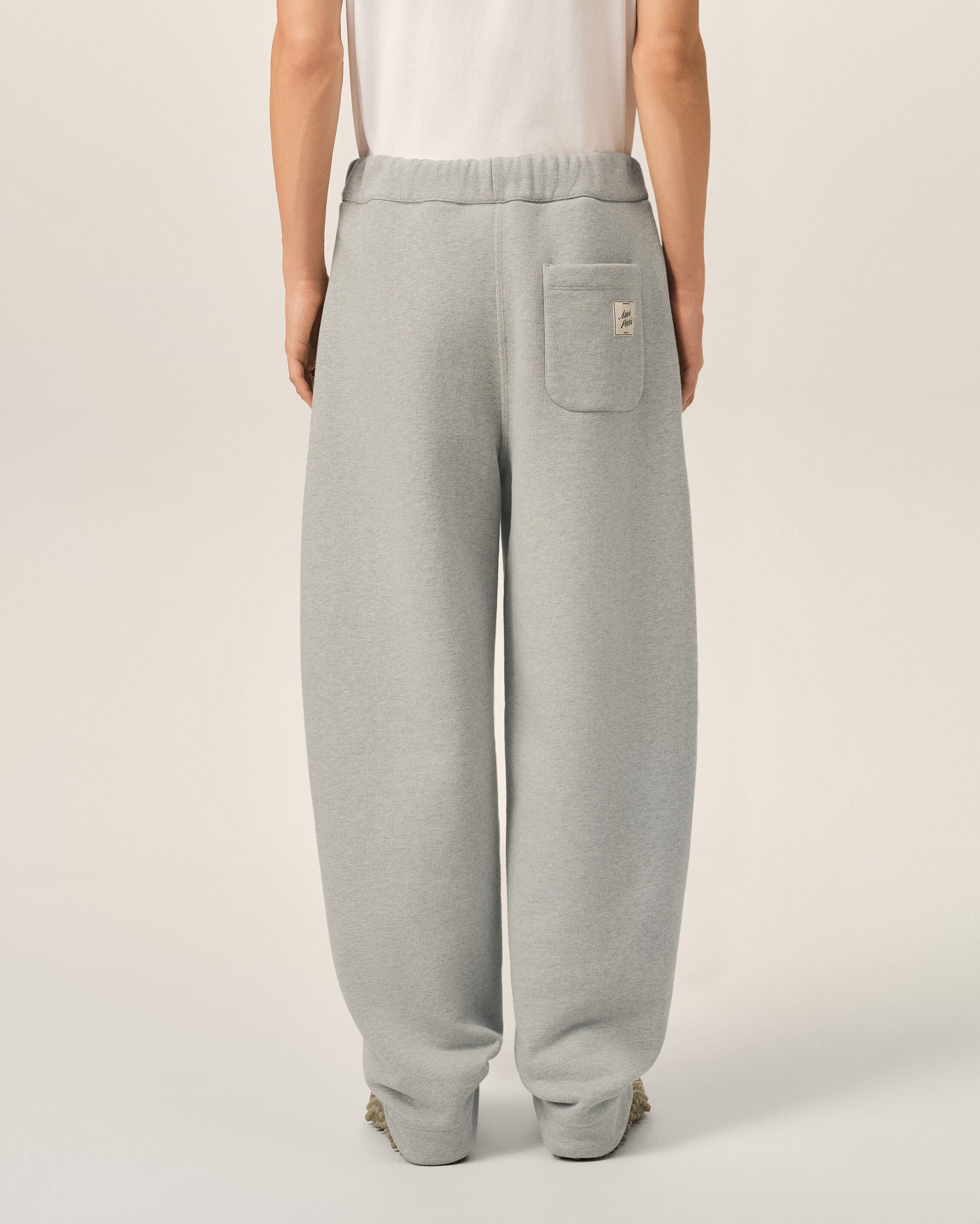 Grey cotton track pants with heritage Ami Paris label - 4