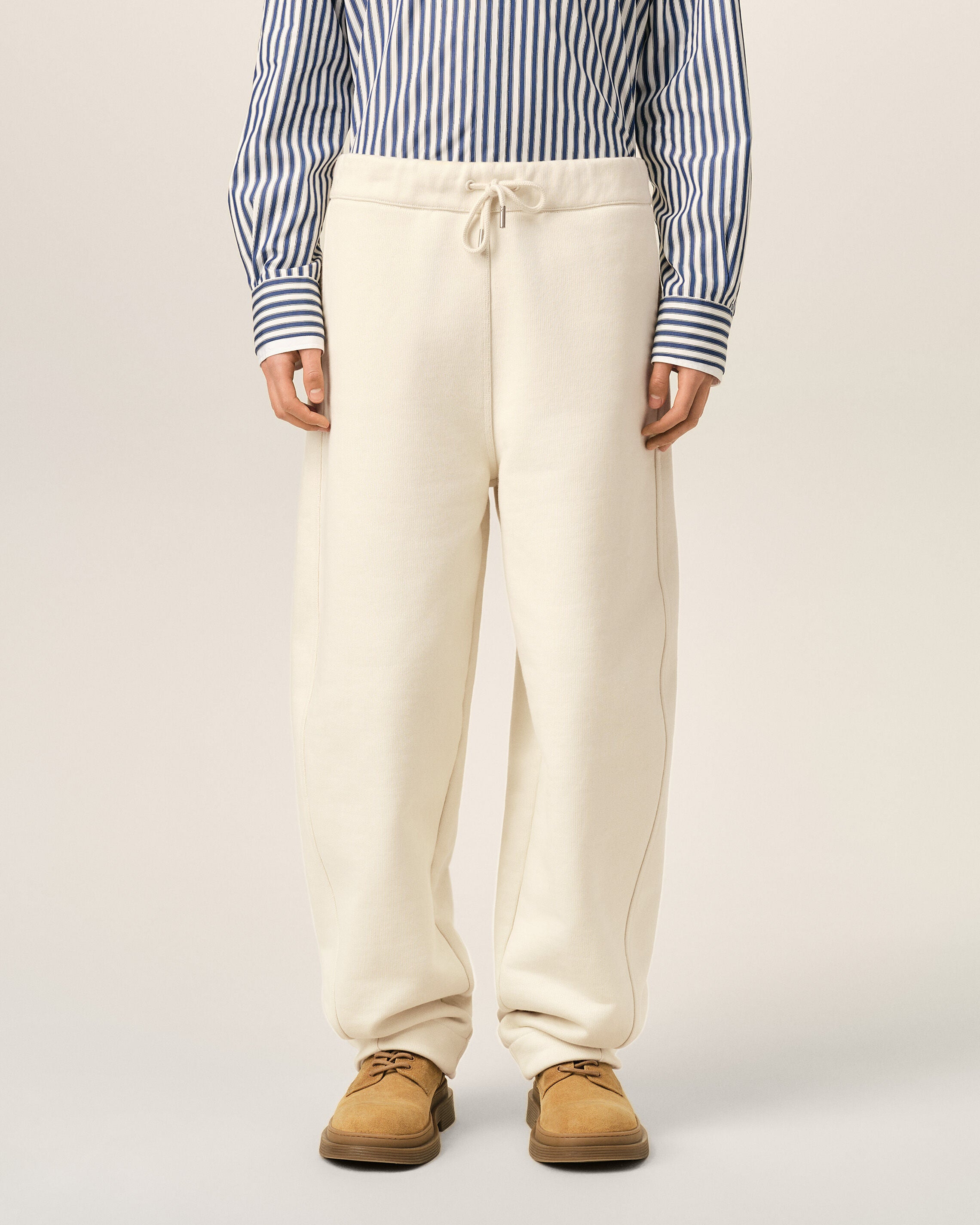 White cotton track pants with heritage Ami Paris label - 3
