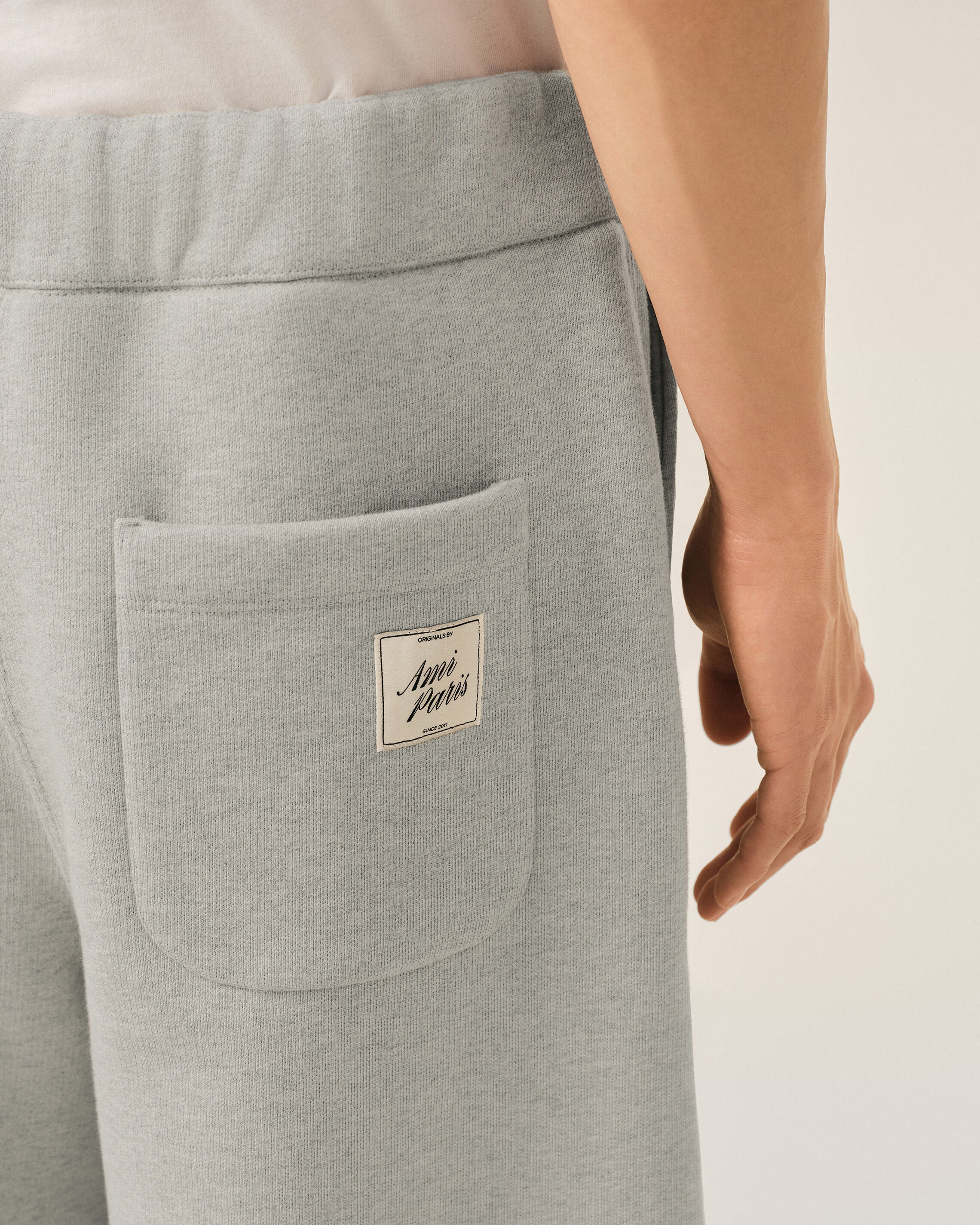 Grey cotton track pants with heritage Ami Paris label - 5