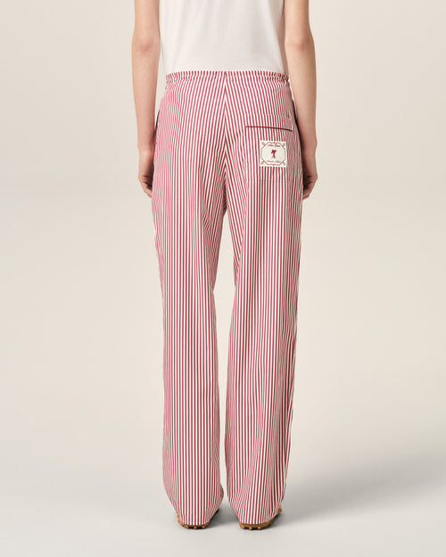 White elasticated-waist striped cotton trousers - Woman - 10 - AMI Paris - Ami Paris