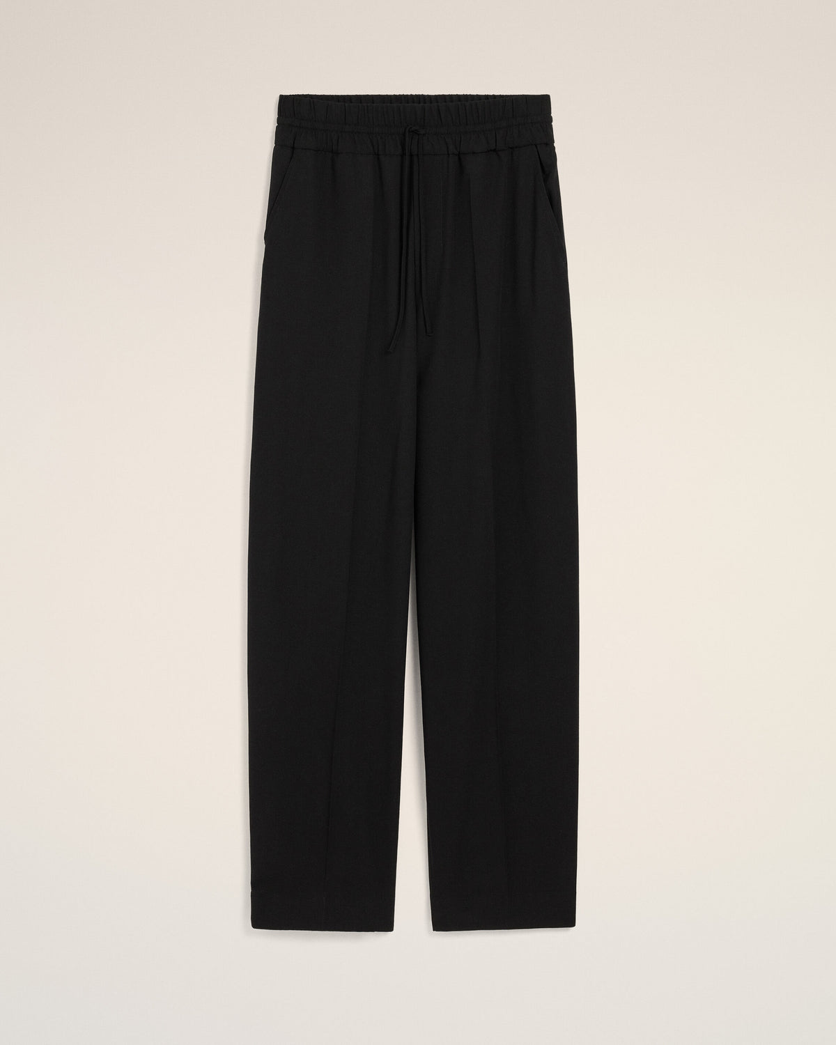 Pantalón de lana negro con cintura elástica - 7