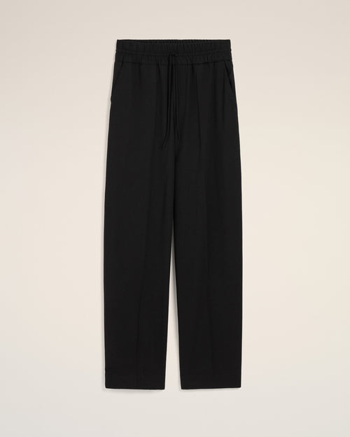                                     Black elasticated-waist wool trousers - 3                                 - Ami Paris