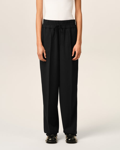 Black elasticated-waist wool trousers - Woman - 9 - AMI Paris - Ami Paris