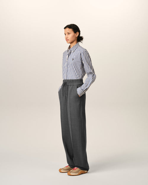 Grey elasticated-waist wool trousers - Woman - 13 - AMI Paris - Ami Paris