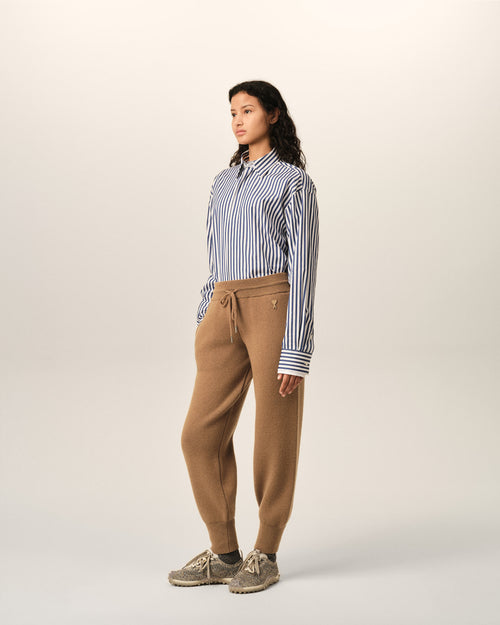 Jogginghose aus brauner Wolle - Damen - 13 - AMI Paris - Ami Paris