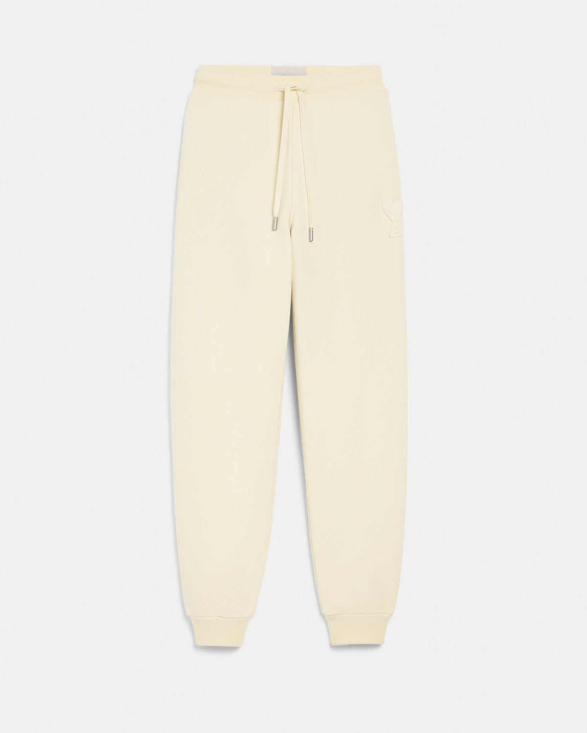 White cotton trackpants with Ami de Coeur patch - 1
