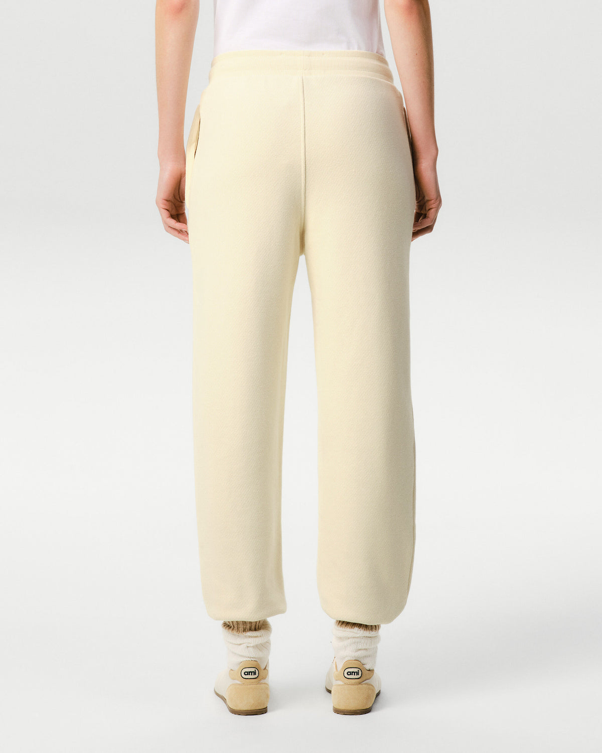 White cotton trackpants with Ami de Coeur patch - 10