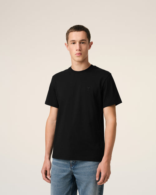 Black Cotton Ami de Coeur T-shirt - 3 - Ami Paris