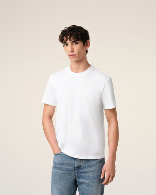 White Cotton Ami de Coeur T-shirt - 3 - Ami Paris