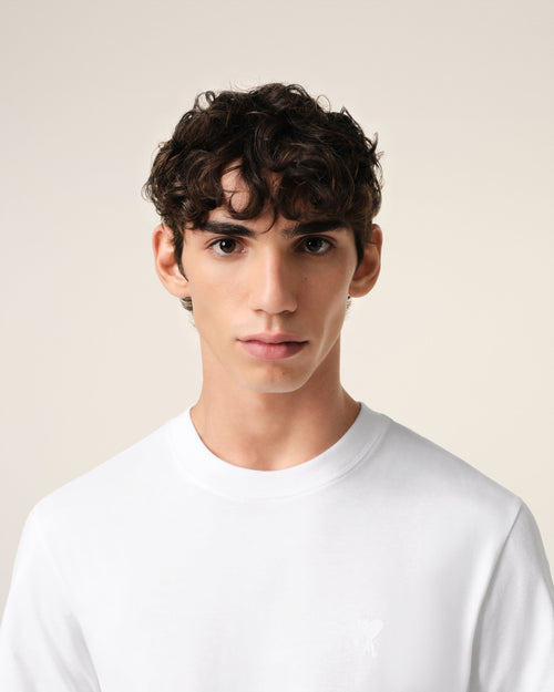 White Cotton Ami de Coeur T-shirt - 4 - Ami Paris