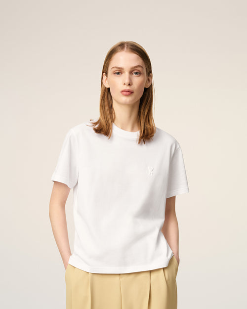 White Organic Cotton Ami De Coeur T-shirt - Woman - 9 - AMI Paris - Ami Paris